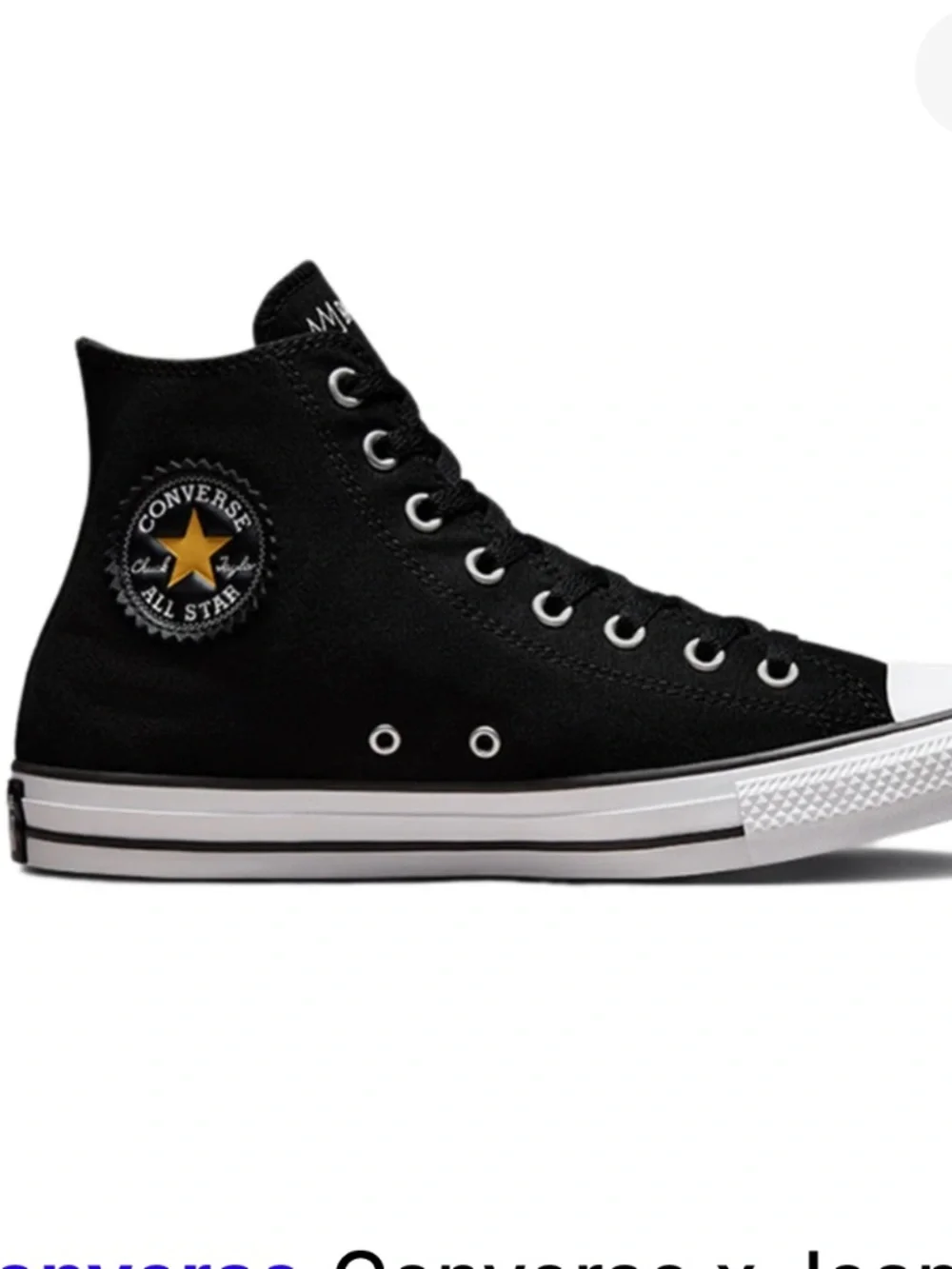 Converse Kids High Top Sneakers in Black with White Toe Cap